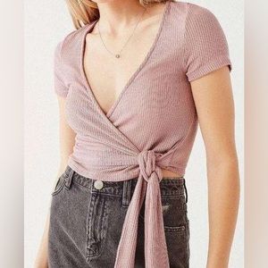 Project Social T x Urban Outfitters Mauve Wrap Top